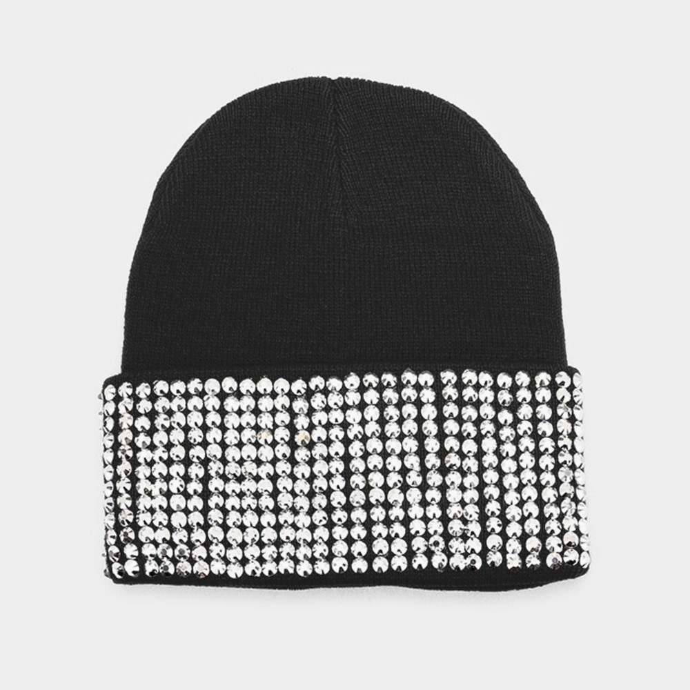 Jennifer & Company Rhinestone Winter Hat….Color: Black…One Size Fits Most